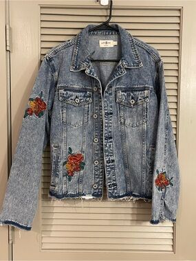 Umgee Floral Embroidered Denim Jacket